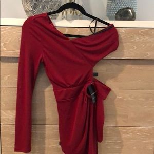 Unique one shoulder cut out side going out shirt